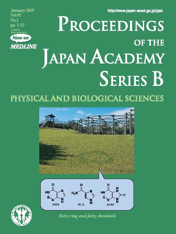 河岸教授の総説が雑誌「Proceedings of the Japan Academy, Ser. B」の表紙に採択されました