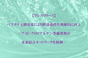 【プレスリリース】ペプチド主鎖改変により膜透過性を飛躍的に向上 -アミド–クロロアルケン等価置換が水素結合ネットワークを制御-